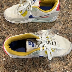 Nike Air White and Yellow Low-Top Sneakers